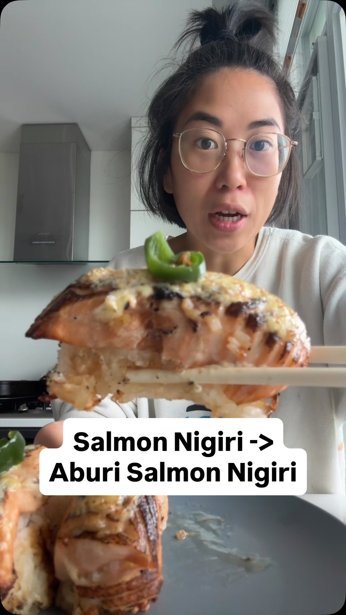 Instagram post by @vancouverfoodie for Instant Pot. Caption reads: sushi hack #2: turning leftover salmon nigiri into....