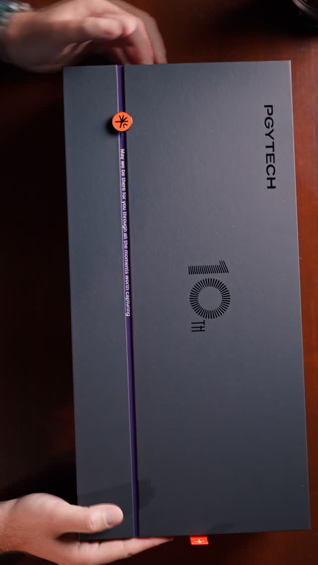 Instagram post by @pgytech.de for PGYTECH. Caption reads: PGYTECH 10th Anniversary Box Unboxing [...].