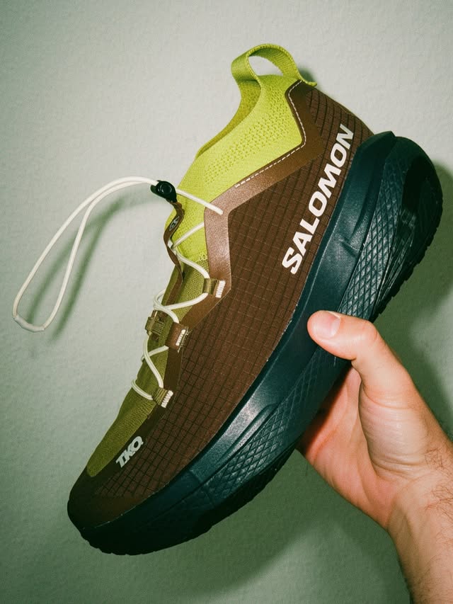 Instagram post by @runners_highest for Salomon. Caption reads: Pas Normal Studios x Salomon is back and this time....