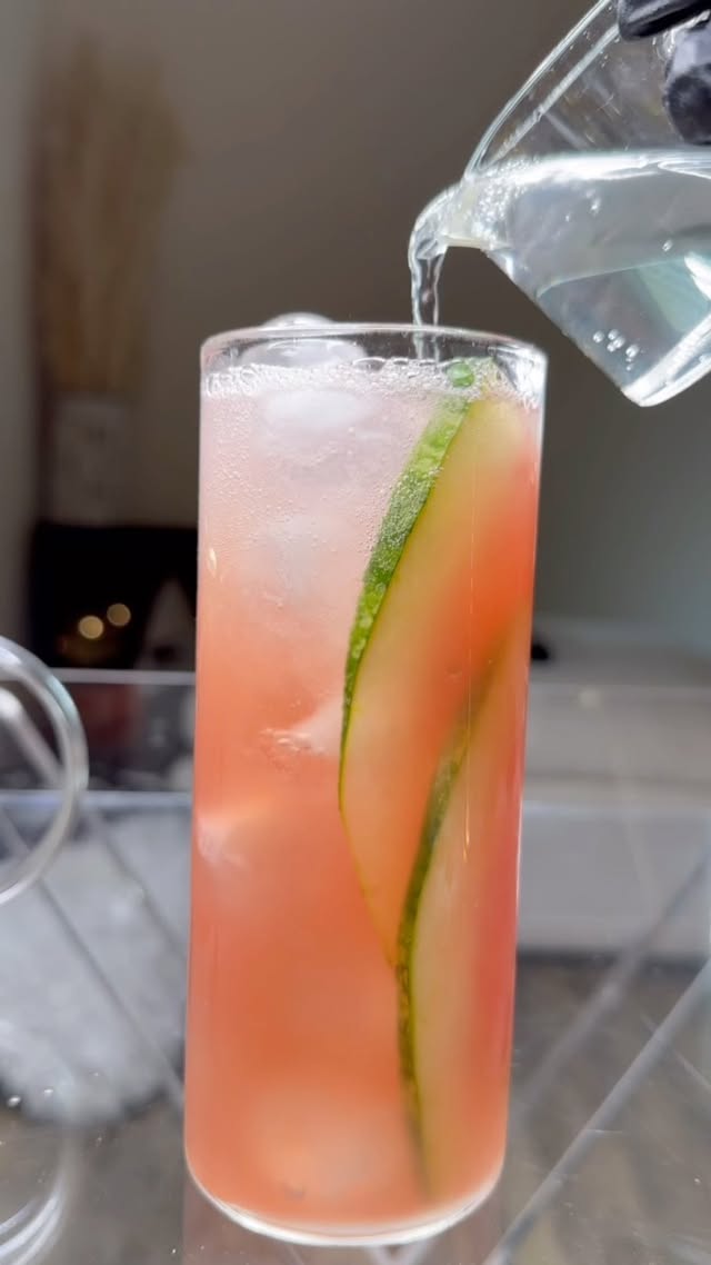 Instagram post by @personalchefsummer for Ritual Zero Proof. Caption reads: Watermelon Margarita Mock-tail🍉 Download New....