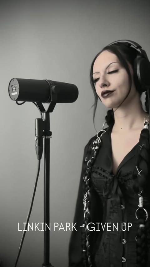 Instagram post by @senem.semiz for Shure. Caption reads: [...] - Given Up vocal cover Microphone - @shure....