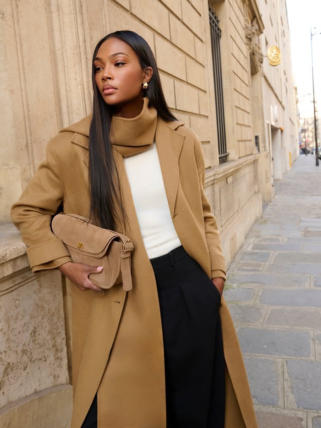 Instagram post by @afiyabennett for Sandro Paris. Caption reads: ✨Parisian Moments in @sandroparis 🖤 #sandro....