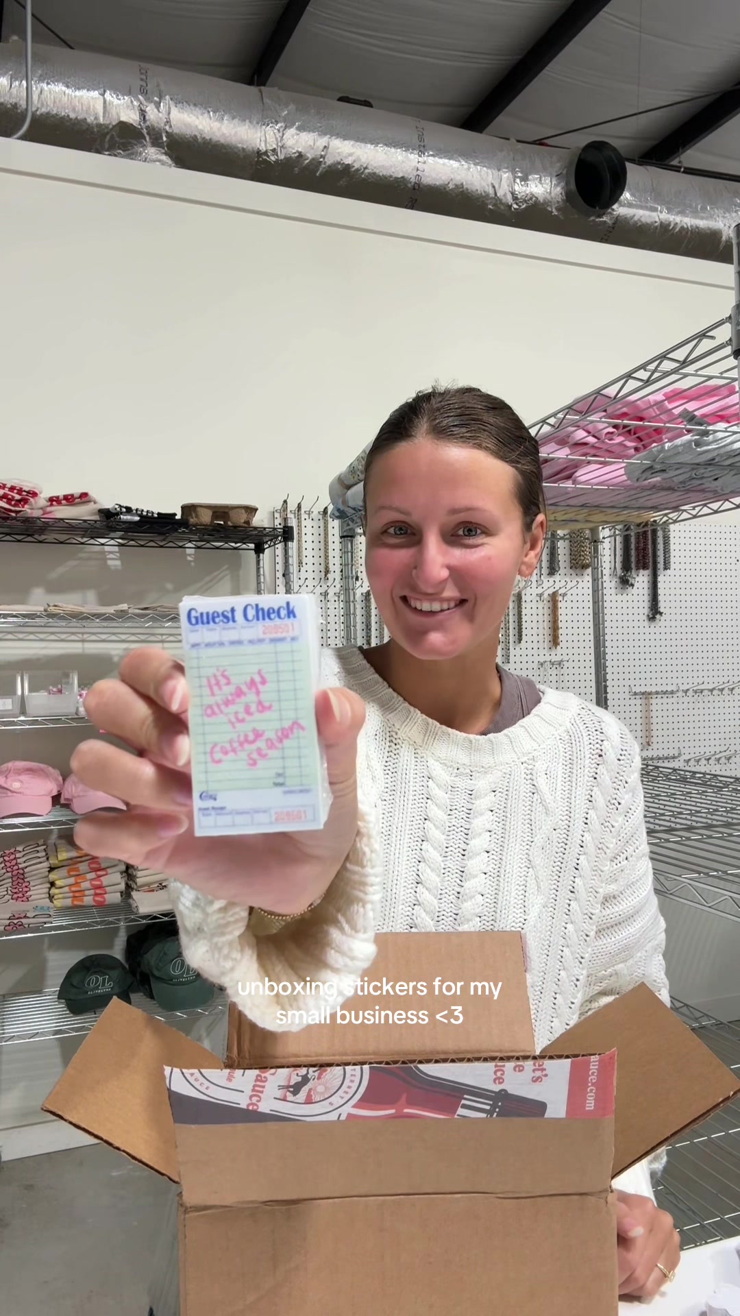 TikTok post by @shop.olivelynn for Sticker Mule. Caption reads: I love using these to decorate my kindle & water....