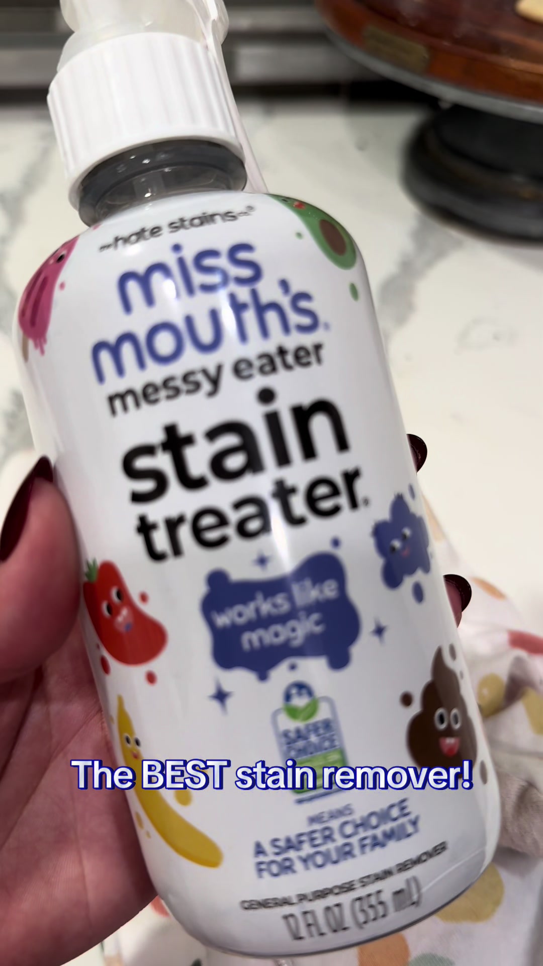 TikTok post by @jocelynhope75 for Miss Mouth’s. Caption reads: [...] makes it so easy to remove any stain!....