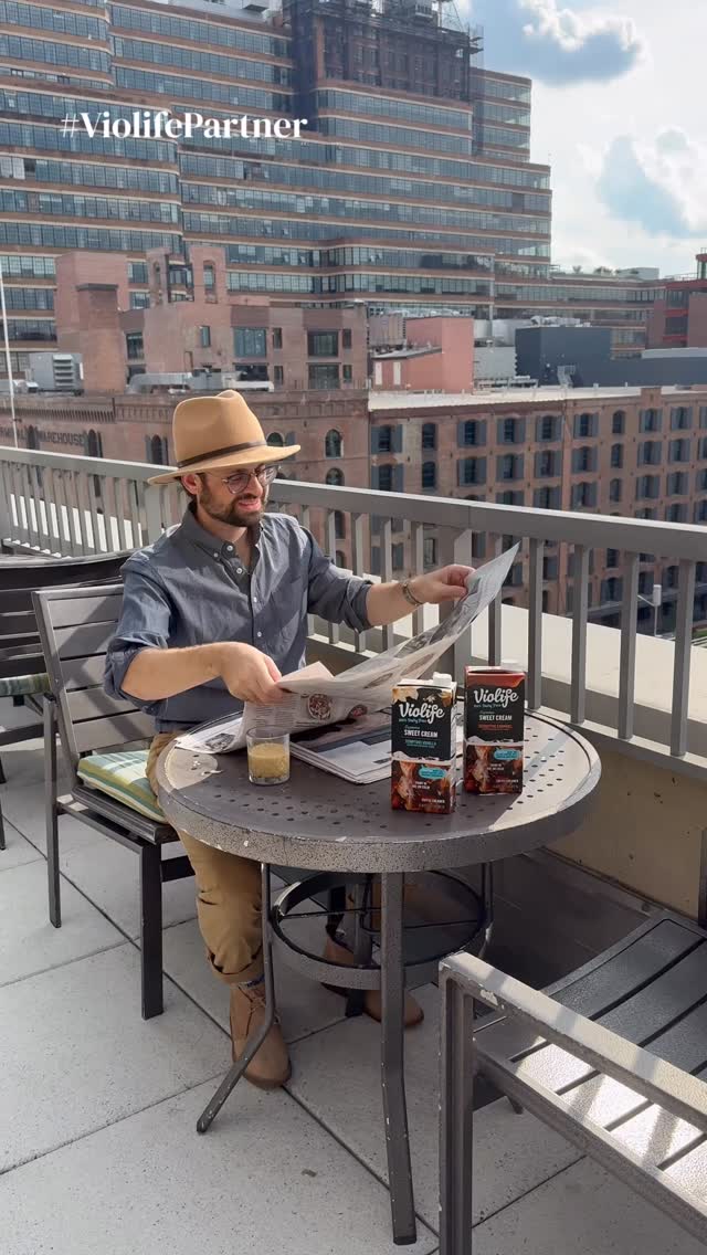 Instagram post by @mr.lighttravelsfaster for Violife Foods. Caption reads: #ViolifePartner Summer mornings in NYC start on....