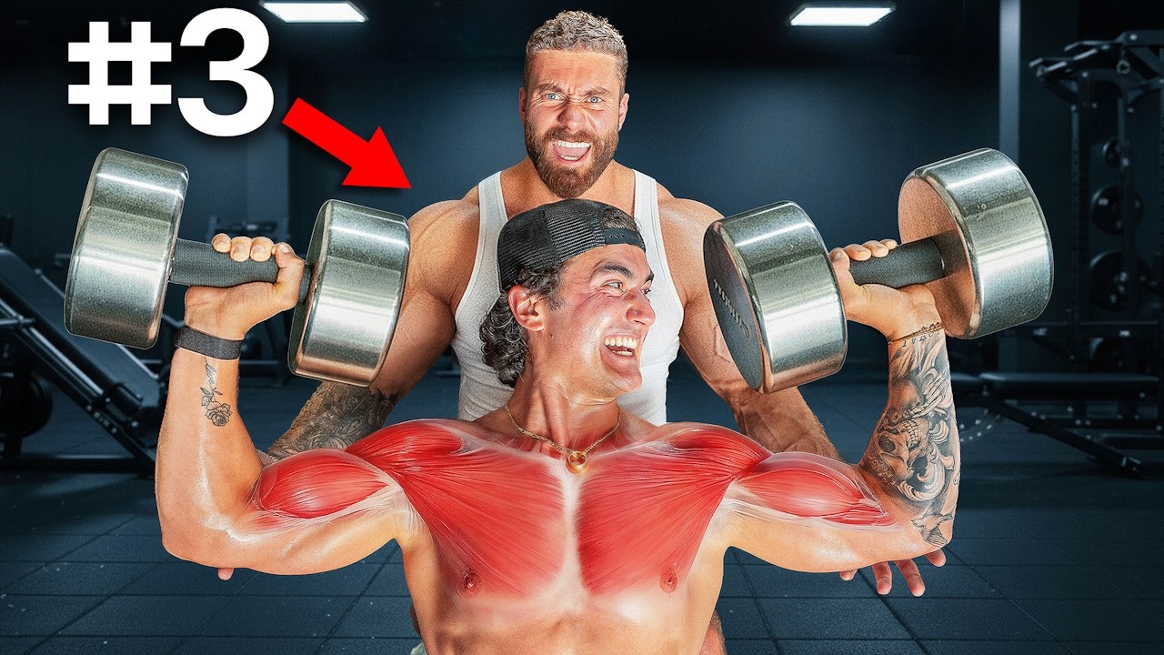 YouTube post by @JesseJamesWest for Gorilla Mind. Caption reads: Top 10 Exercises To Build Muscle W/ Chris Bumstead.