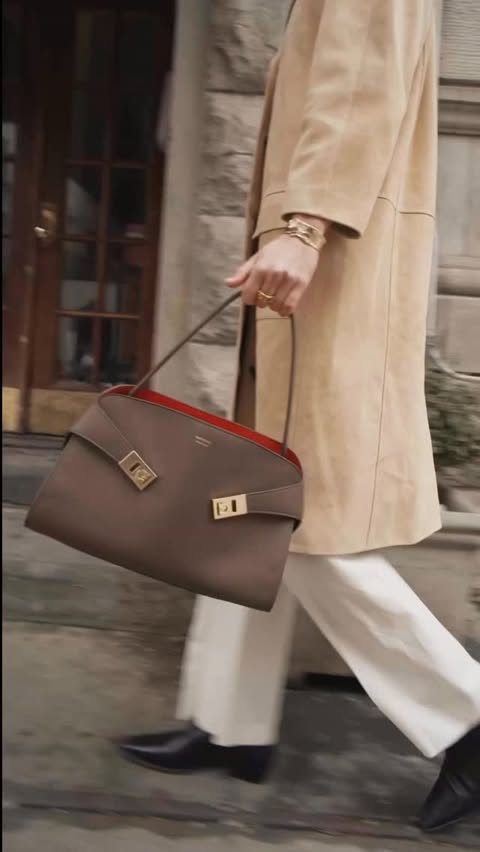Instagram post by @elenataber for FERRAGAMO. Caption reads: [...] up with somewhere to go - and my @ferragamo....