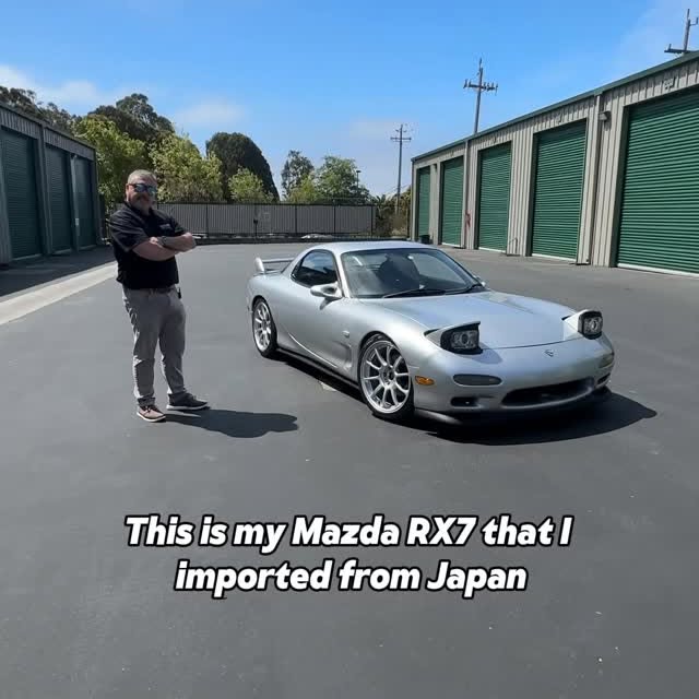 Instagram post by @_alexandervargas for PENNZOIL. Caption reads: Took the RX7 golfing today with my Dad to test out....