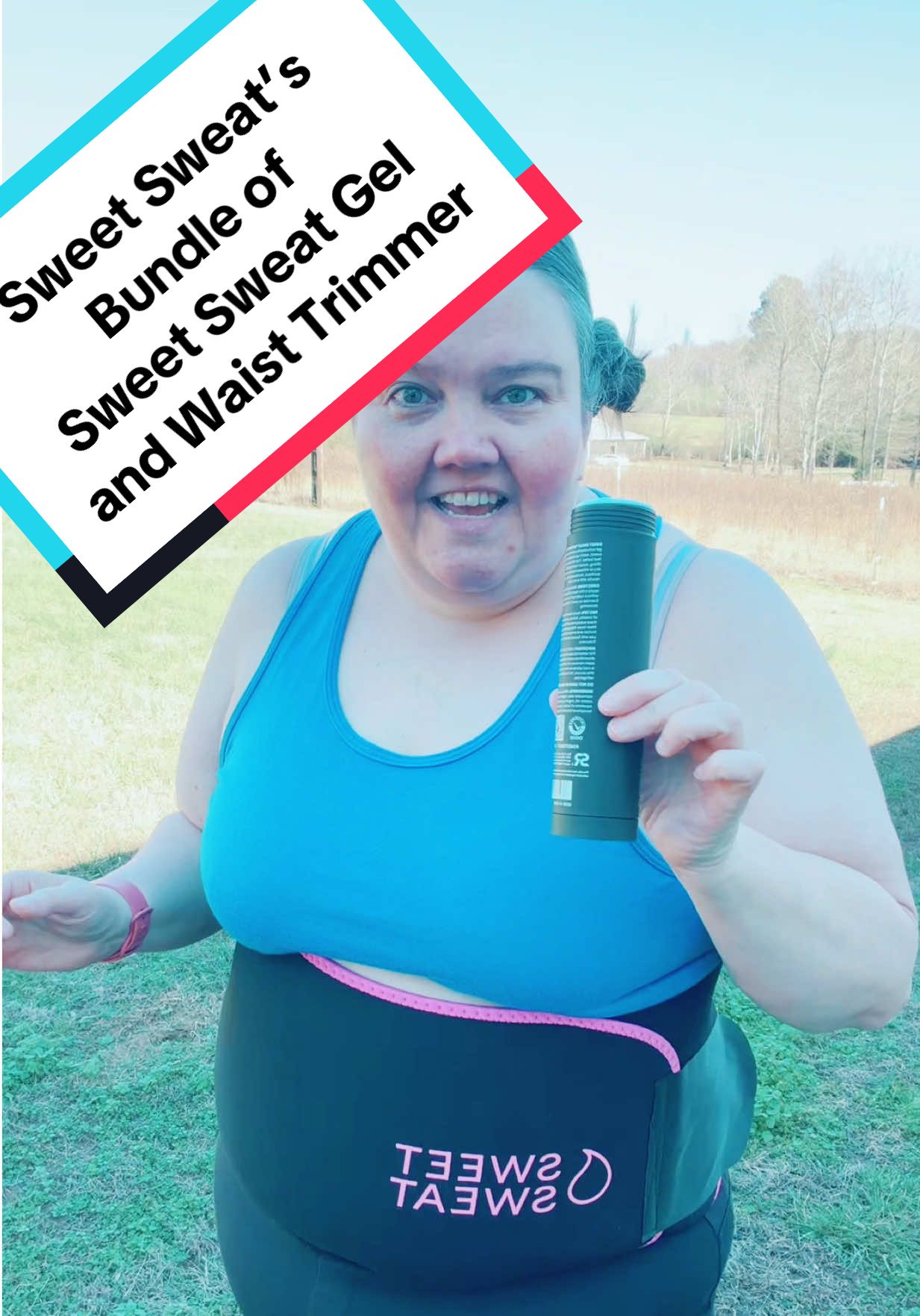 TikTok post by @lifeofrheana for Sweet Sweat. Caption reads: Sweet Sweat’s Bundle of Sweet Sweat Gel and Waist....