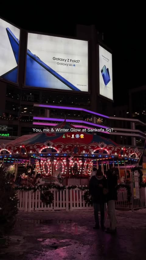 Instagram post by @garbokwan for Fun Things Toronto. Caption reads: The Winter Glow Holiday festival @sankofasquare is....