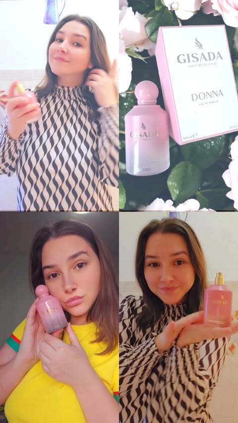 Instagram post by @farcas_marya_myra for Gisada. Caption reads: Profumo GISADA donna ,un profumo sensuale, radioso....