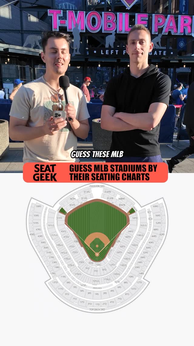 Instagram post by @bullpenbanterbaseball for SeatGeek. Caption reads: [...] we guess these MLB stadiums by their....