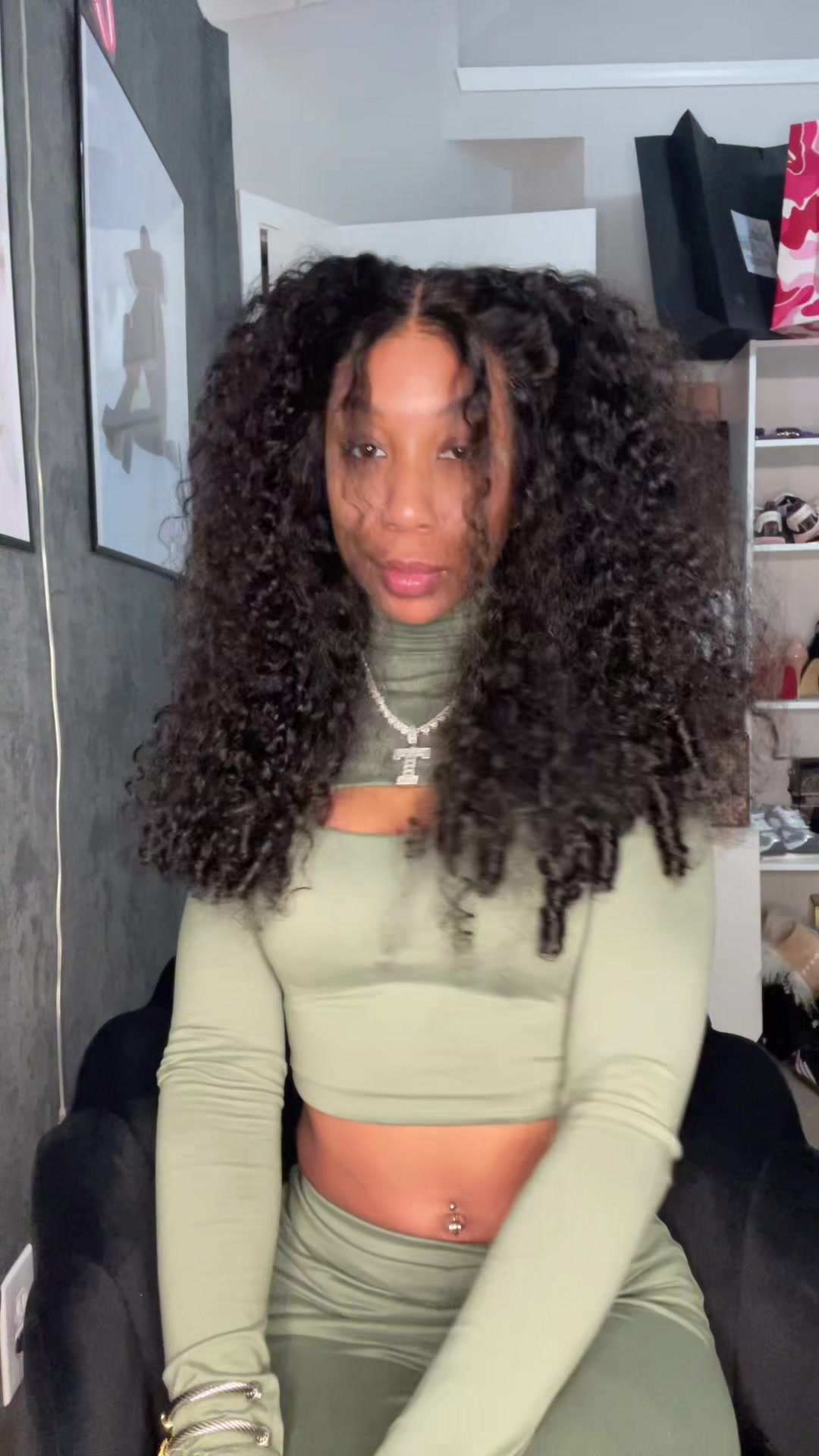 TikTok post by @crownmecutie for OQHAIR. Caption reads: It really is getting too easy! 13x6 pre everything....
