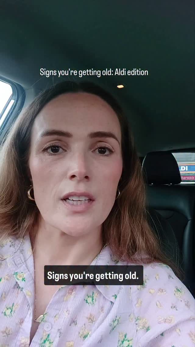 Instagram post by @emmadorancomedian for Aldi UK. Caption reads: #AD Signs you're getting old: Aldi....