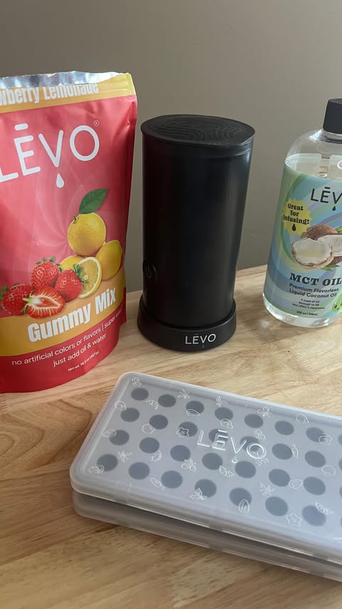 Instagram post by @cajuninthekitchen for LĒVO. Caption reads: Ditch the stove. The LĒVO gummy maker handles the....