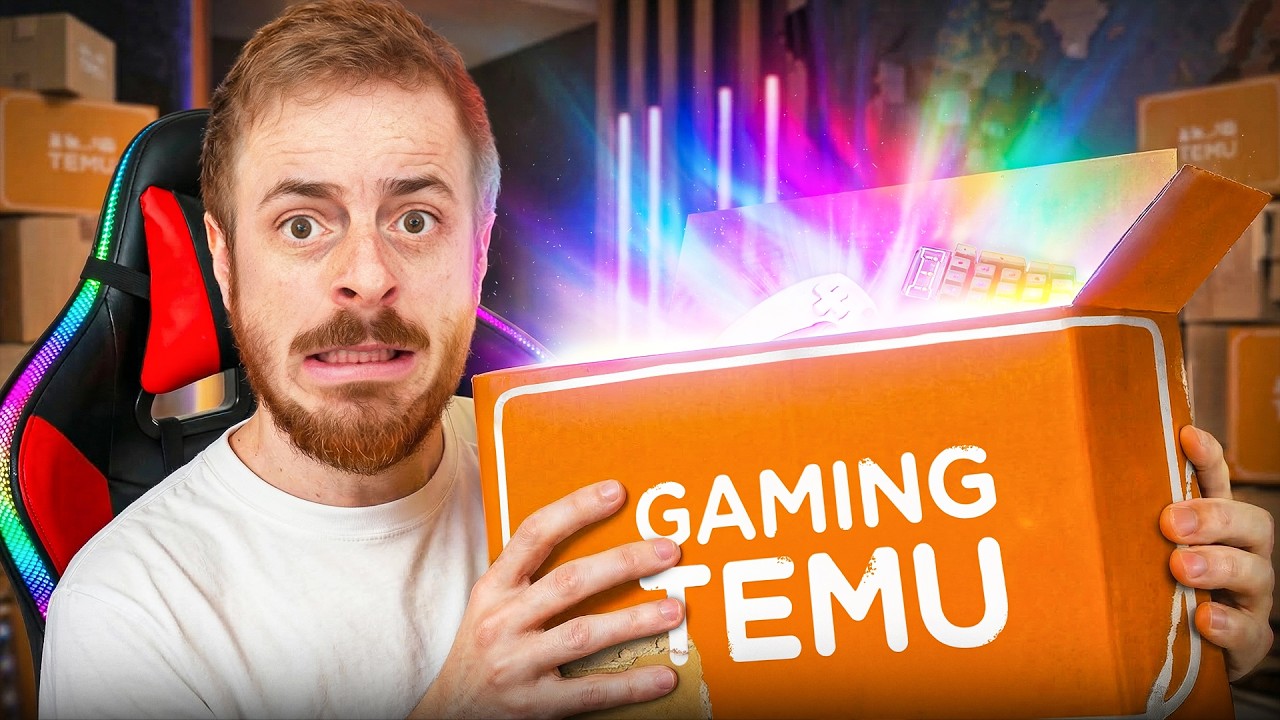 YouTube post by @CYRILstudio for Arknights: Endfield. Caption reads: I'm testing the WORST gaming scams on TEMU!.