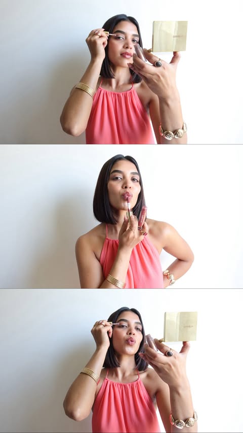 Instagram post by @malvika_aher for H&M Beauty. Caption reads: never without my OTG partner @hmbeauty #HMBeauty....
