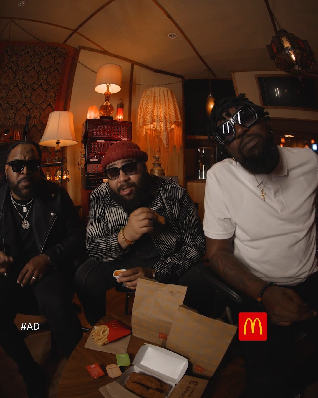 Instagram post by @thehamiltonesnc for McDonald's. Caption reads: #Ad That @mcdonalds McCrispy Strip crunch got us....
