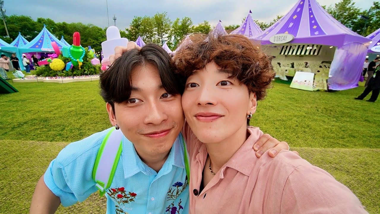 YouTube post by @imomuhi for Qoo10. Caption reads: 結婚式前の弟を韓国で垢抜けさせてみた♡.