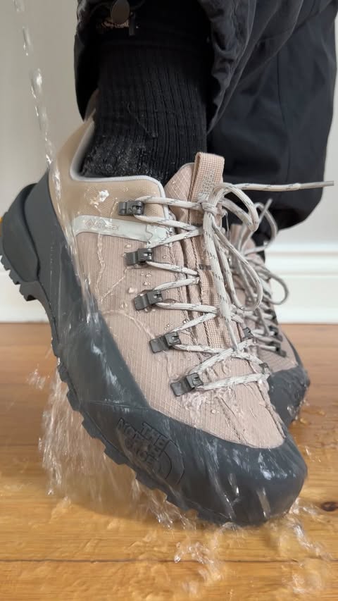 Instagram post by @joshbeaumontt for The North Face. Caption reads: [...] • 100% recycled bootie liner @thenorthfaceuk....