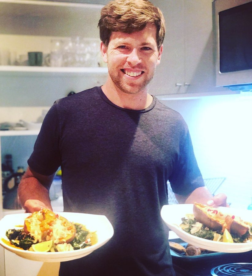 Instagram post by @kevinpearce for Purple Carrot. Caption reads: This New Year's Eve will mark 10 years since my....