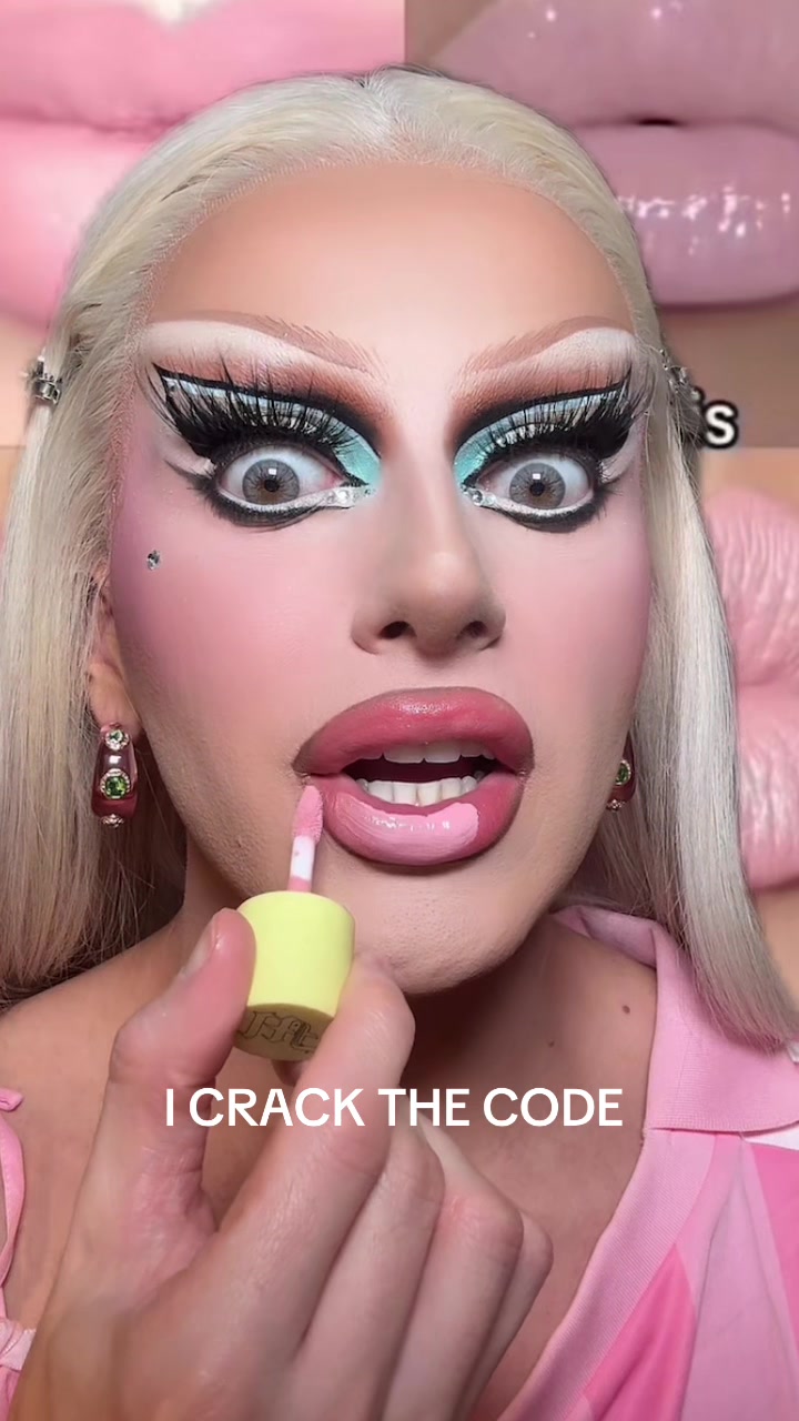 TikTok post by @kam_hugh for MADE BY MITCHELL. Caption reads: I FOUND IT | baby Milky pink gloss !....