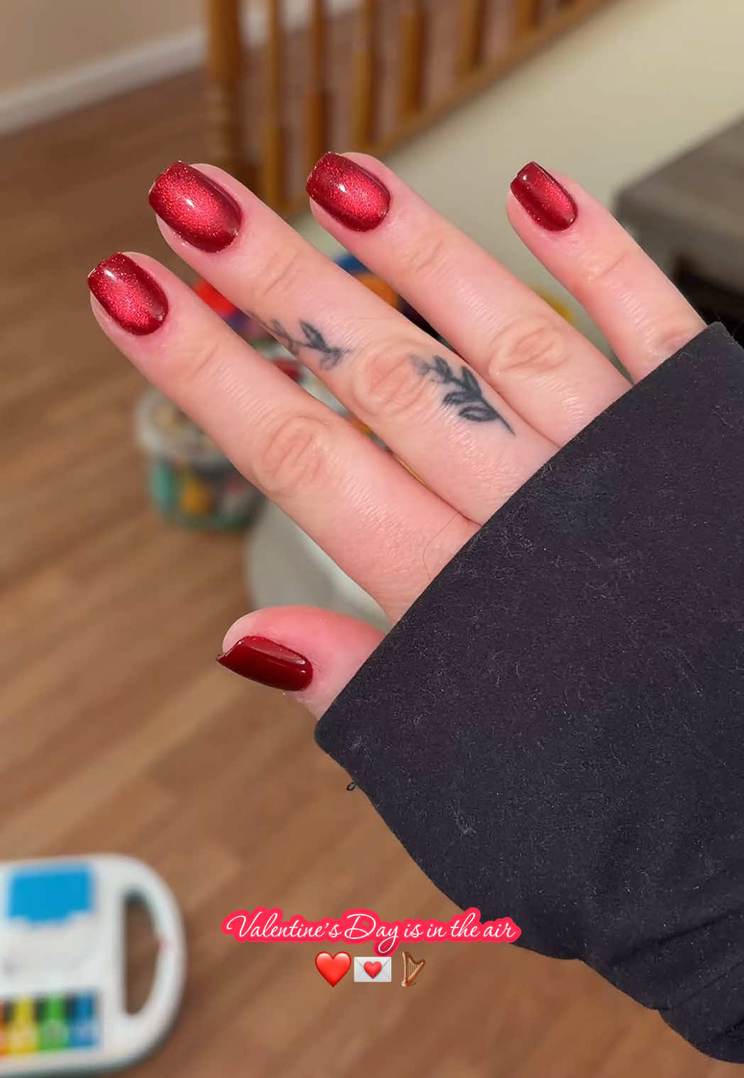 TikTok post by @thecozyvanity for VSALONNAIL. Caption reads: Another set of valentine nails! Gifted by @VSALON....