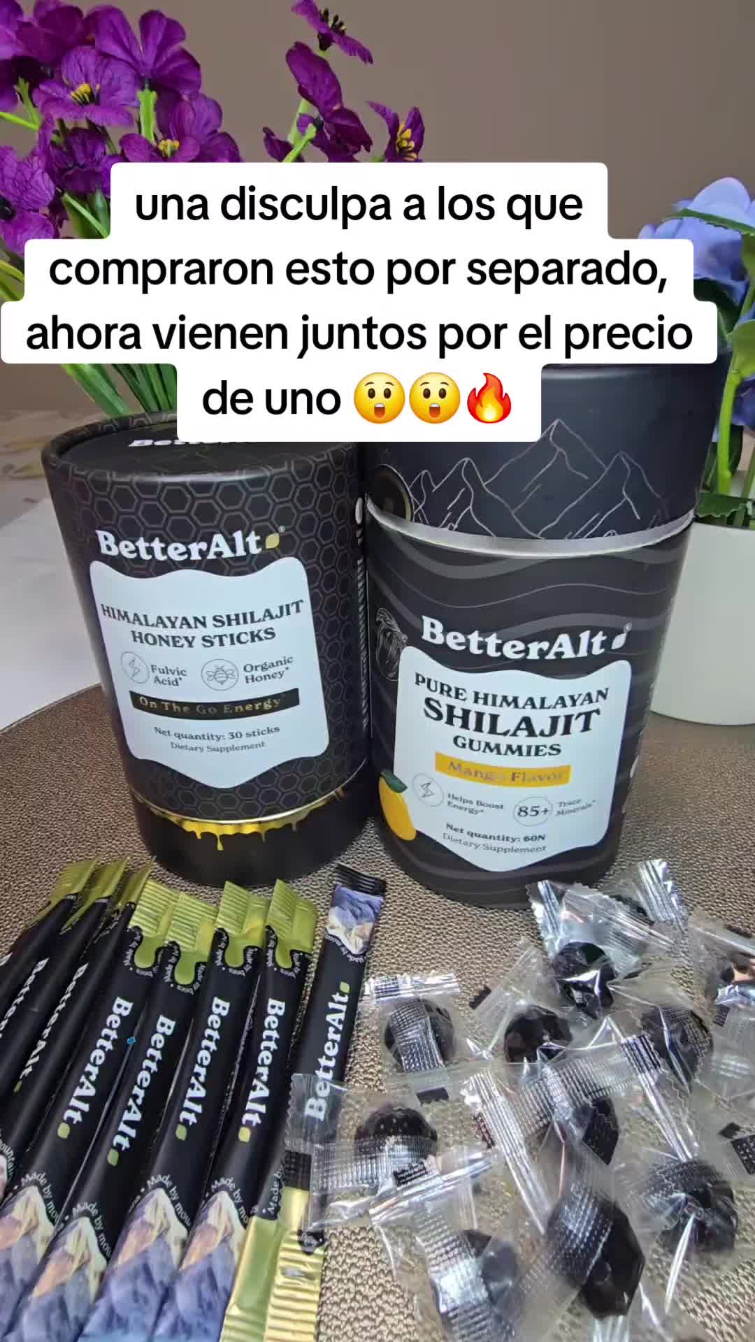 TikTok post by @recetas.de.la.abuela for Better Alt. Caption reads: [...] #shilajithoneysticks #betteralthoneysticks....