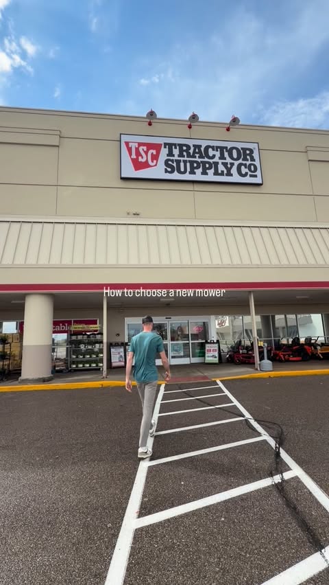 Instagram post by @the.lawn.dad for Tractor Supply. Caption reads: [...] can be overwhelming. @tractorsupply Demo....