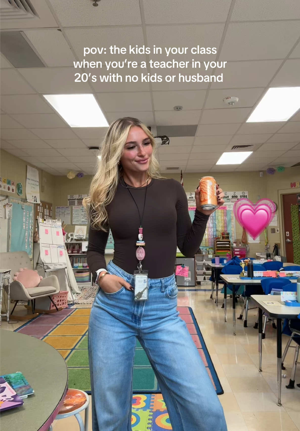 TikTok post by @olivialeighrobinson for Poppi. Caption reads: it’s not clocking with them 😮‍💨 👩🏼‍🏫✏️....