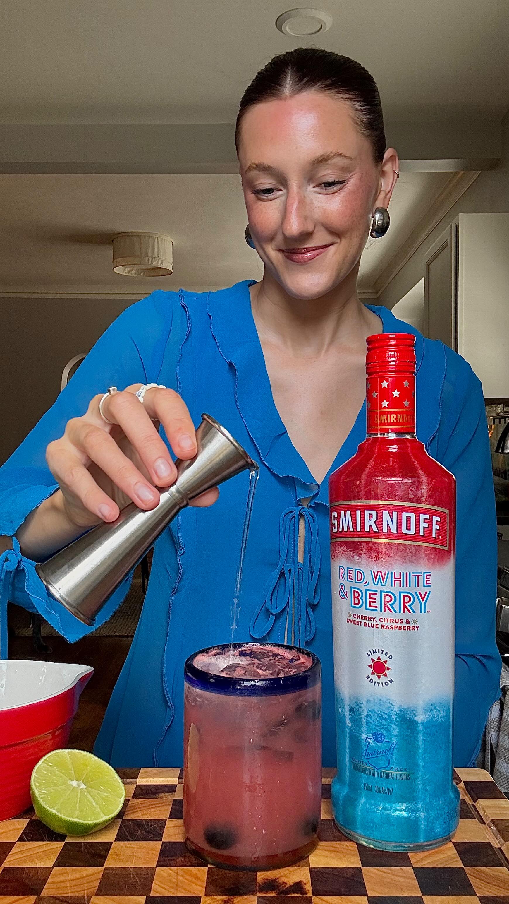Instagram post by @colettescocktails for Smirnoff. Caption reads: #ad summer’s not clocking out yet 🍉🫐🍋‍🟩 we’re....