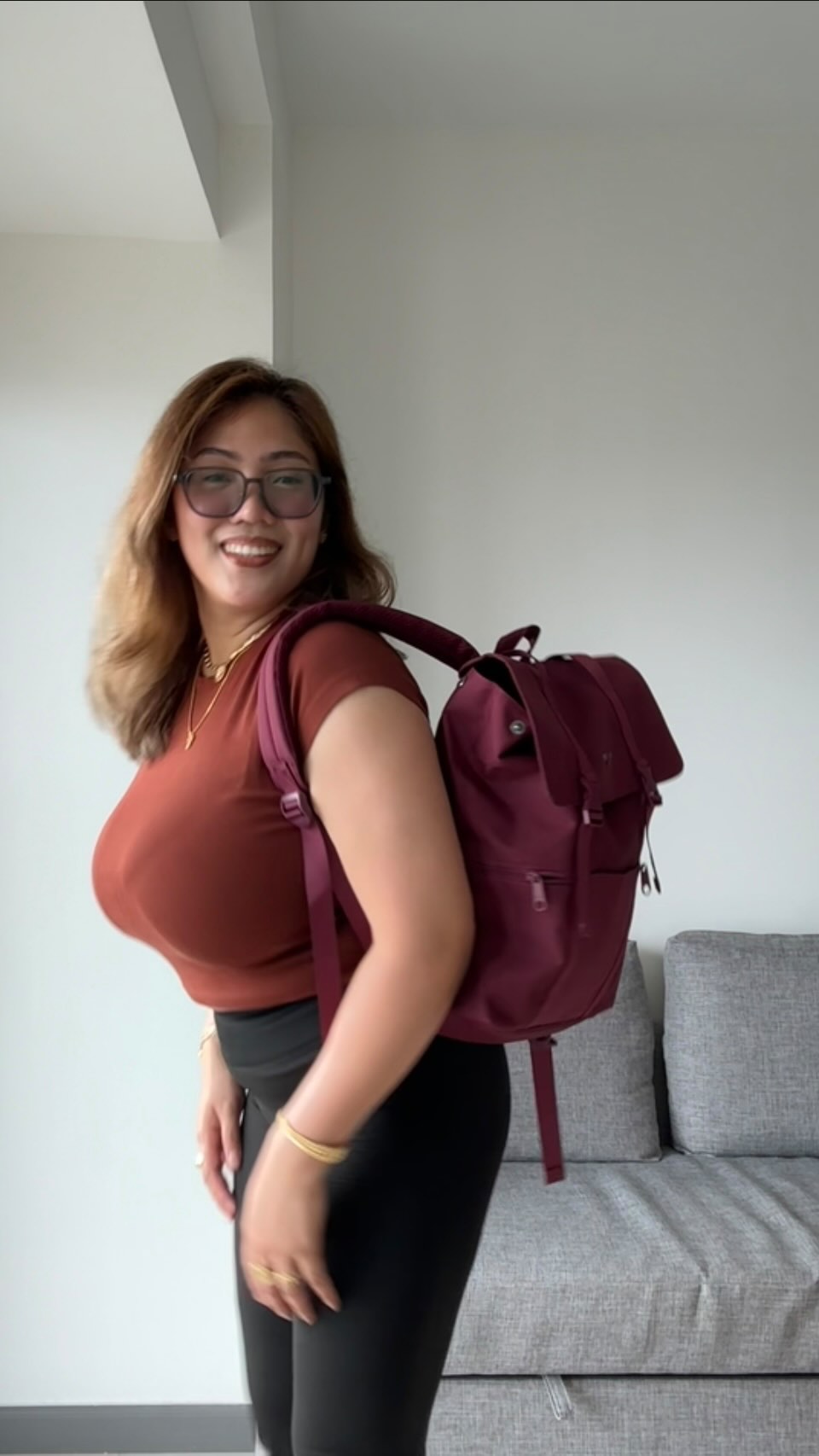 Instagram post by @attycesslifts for MaH Official. Caption reads: Unwrapping my MAH Siro backpack in Wine Red ❤️....