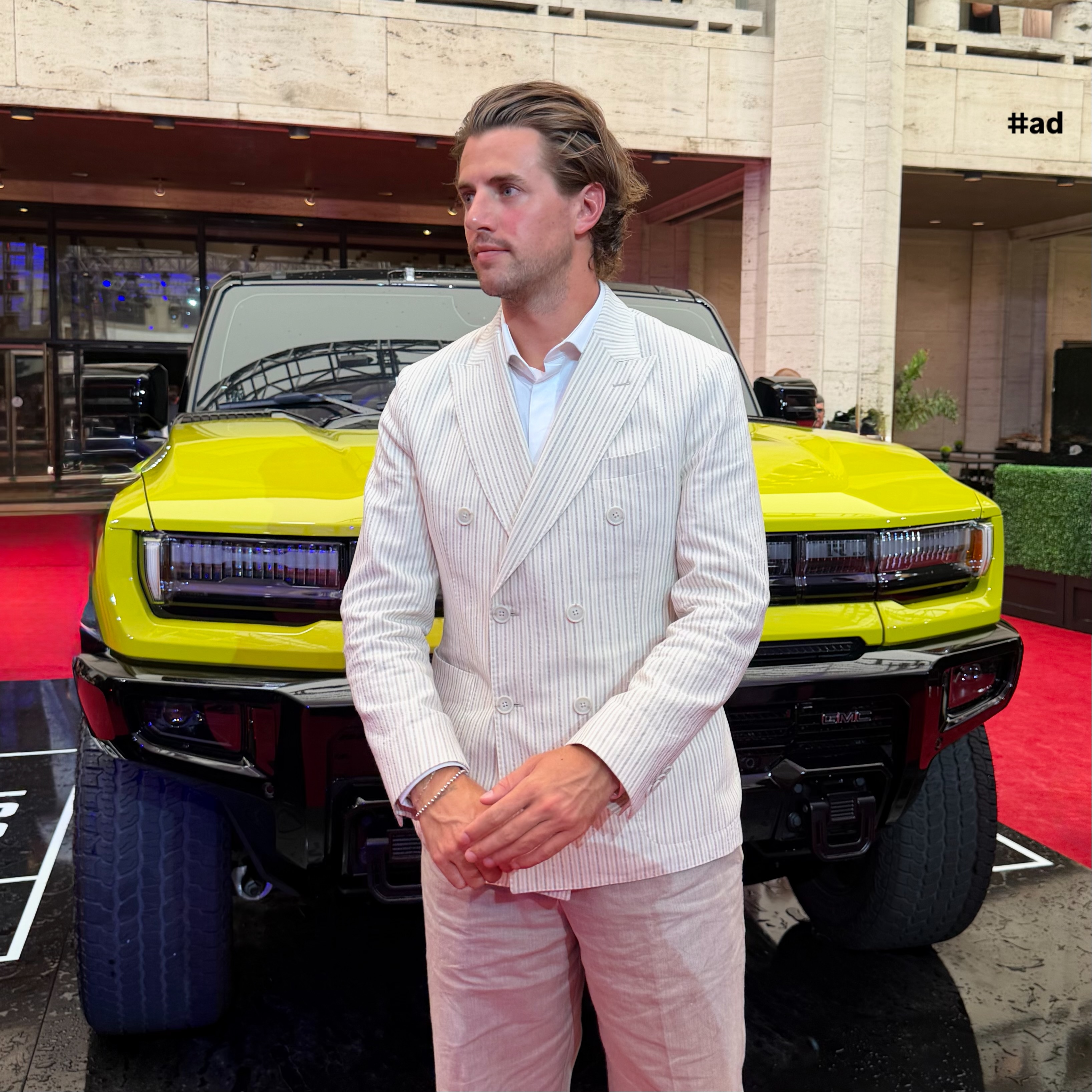Instagram post by @mvsser for GMC. Caption reads: #ad @gmc HUMMER EV ICON | 25 launch at The ESPY’s....