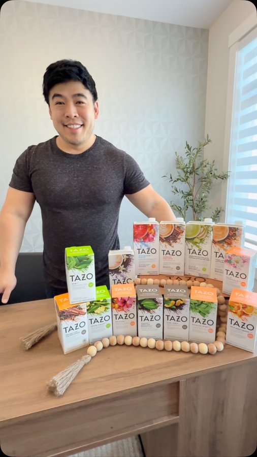 Instagram post by @gair_bear for Tazo. Caption reads: New Year, New Tea! 🫖

Alright, I’ve partnered up....