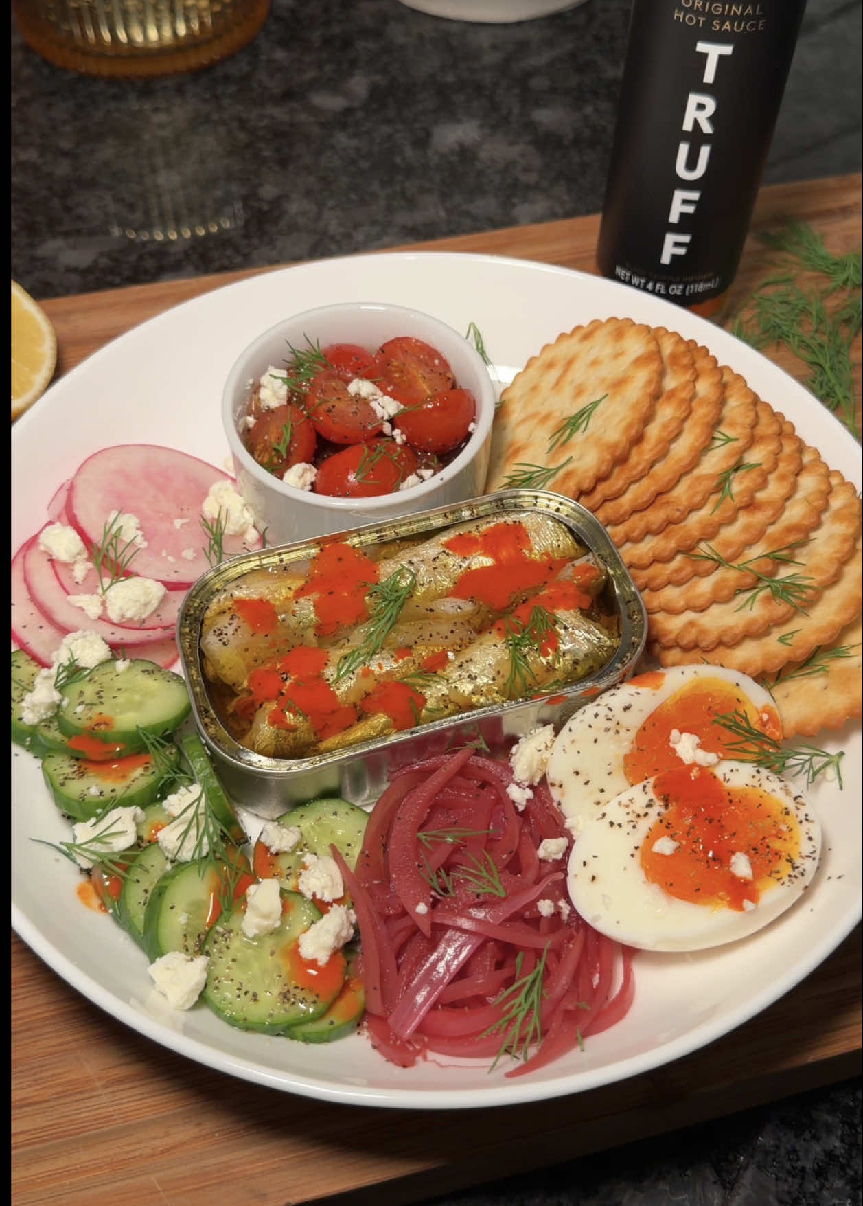 TikTok post by @theremixkitchen for Truff. Caption reads: [...] of course I had to top it off with some....