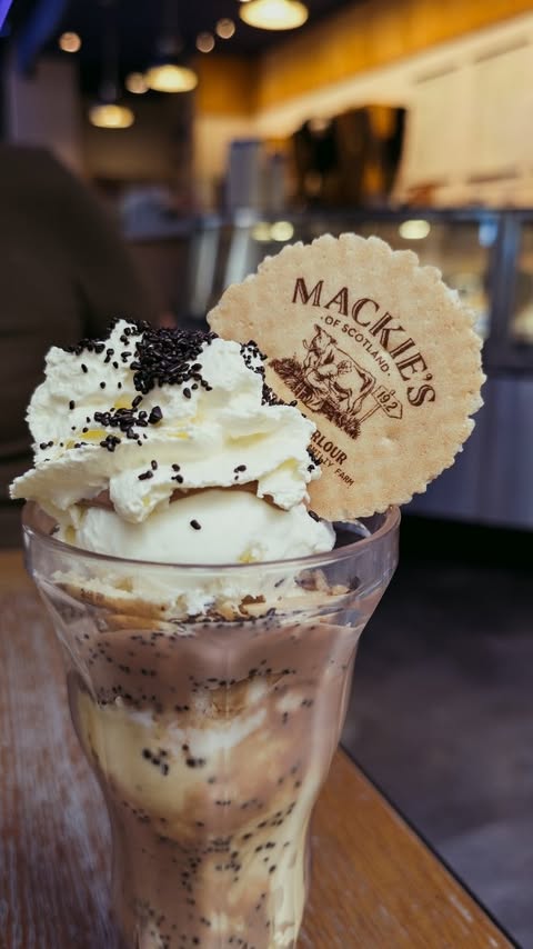 Instagram post by @scotland_scottish for Moments in Aberdeen. Caption reads: This one is such a treat 🍨 AD Aberdeen Restaurant....