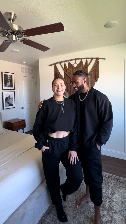 Instagram post by @shailey_ for Senita Athletics. Caption reads: Craving a lifetime of sweat set seasons with him!....