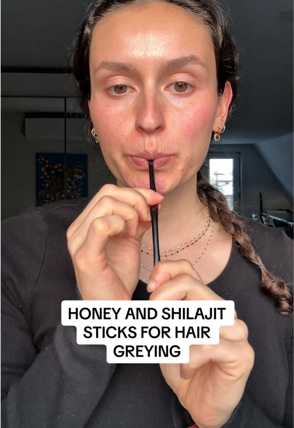 TikTok post by @thrivewithcandice for Natural Shilajit. Caption reads: [...] & Shilajit sticks I use are from @Natural....