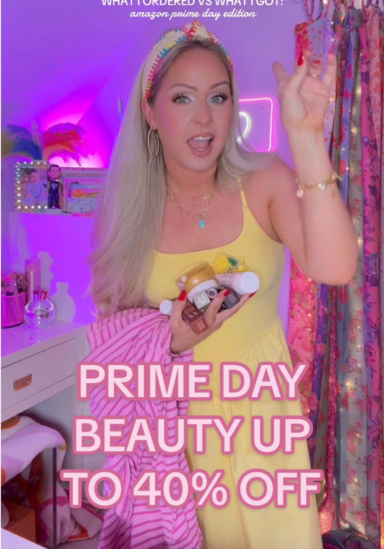 TikTok post by @cortneydryden for Saturday Skin. Caption reads: AMAZON PRIME DAY IS HERE 👏🏼 And @Saturday Skin....