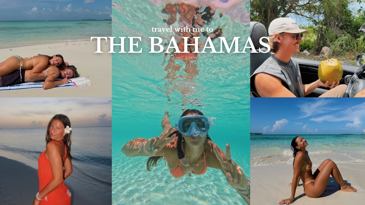 YouTube post by @NatalieZacek for Vsco. Caption reads: Bahamas all inclusive couple trip: *bluest water,....