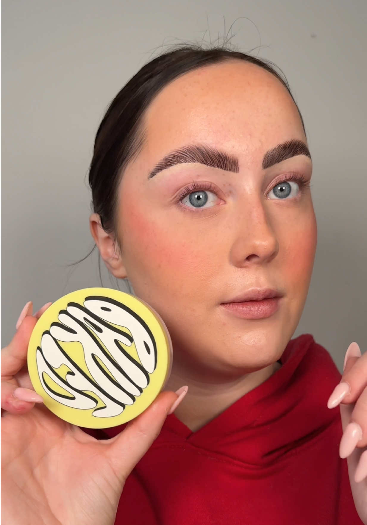 TikTok post by @errinfettermua for MADE BY MITCHELL. Caption reads: [...] powder away from me! @🇬🇧MADEBYMITCHELL🇬🇧....