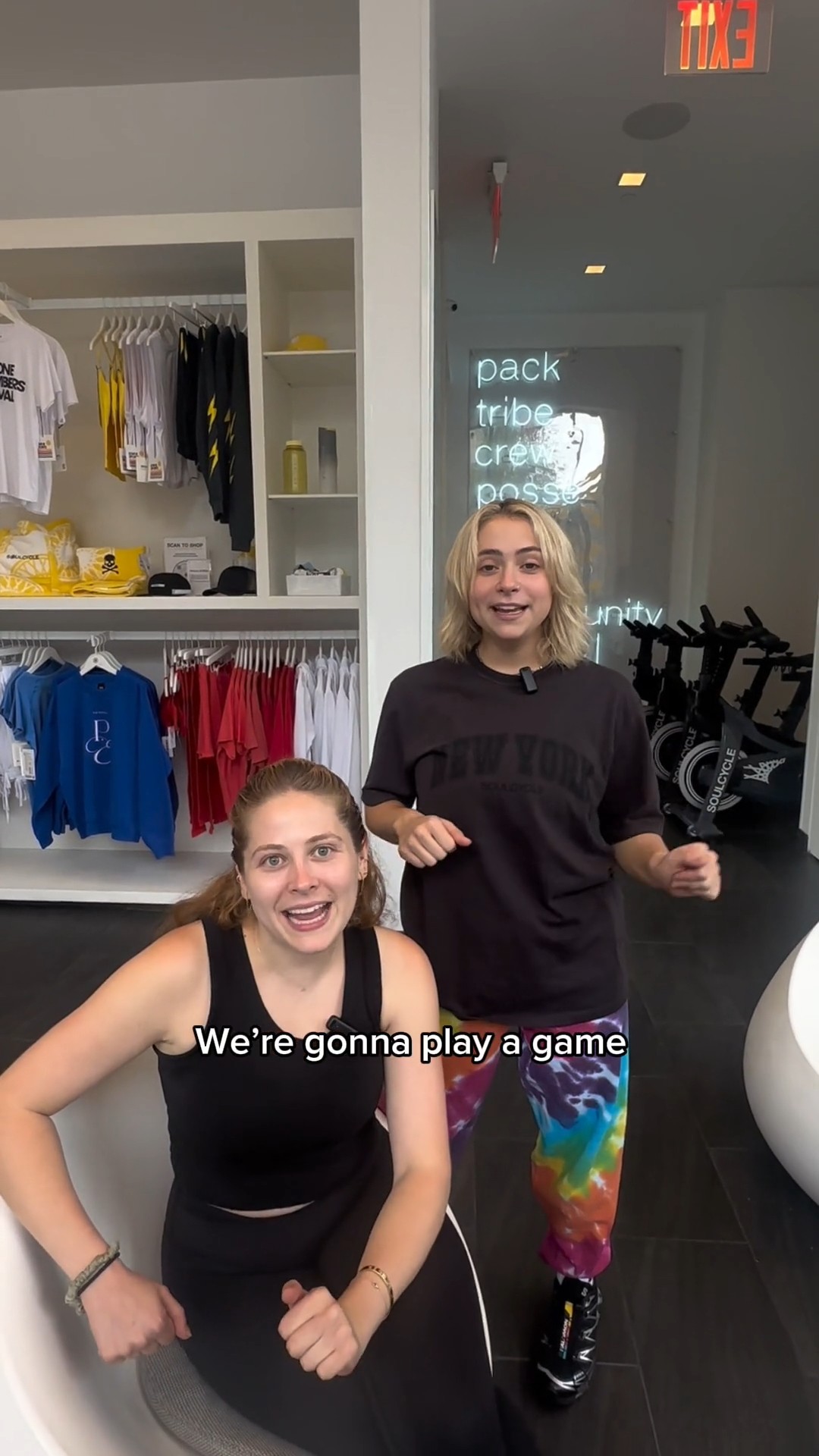 Instagram post by @gabbyandriello for SoulCycle. Caption reads: Who really knows SoulCycle? NYC instructors....