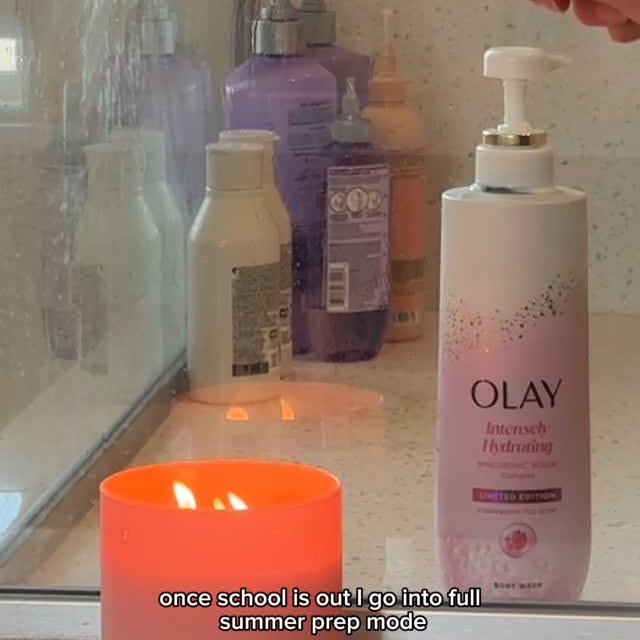 Instagram post by @iamsofiabella for OLAY. Caption reads: #ad #OLAYPartner Started summer break the right....