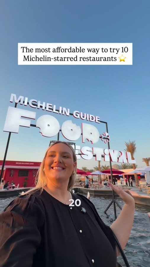 Instagram post by @dxb_hun for Michelin. Caption reads: And the festival is only on this weekend only....