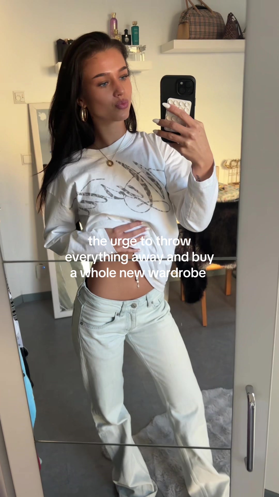 TikTok post by @luisagae for Mystic Store. Caption reads: @MYSTIC ★ keeping this shirt for sure ! use my....