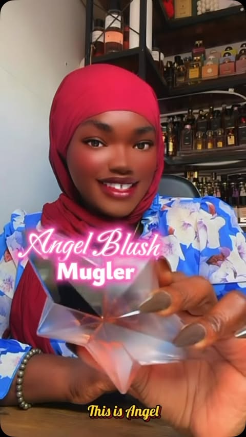 Instagram post by @ayah_scent_diary for Mugler. Caption reads: Angel Blush @muglerofficial PR/Gifted #angelmugler....