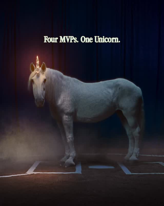 Instagram post by @shoheiohtani for New Balance. Caption reads: Four MVPs. One Unicorn. 🦄
 
Congratulations to....