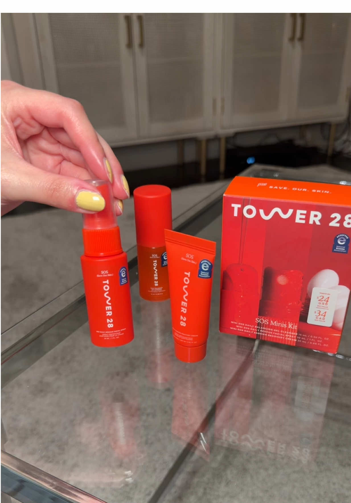 TikTok post by @psychictexas for Tower 28 Beauty. Caption reads: This new set from @Tower 28 Beauty is so cute love....