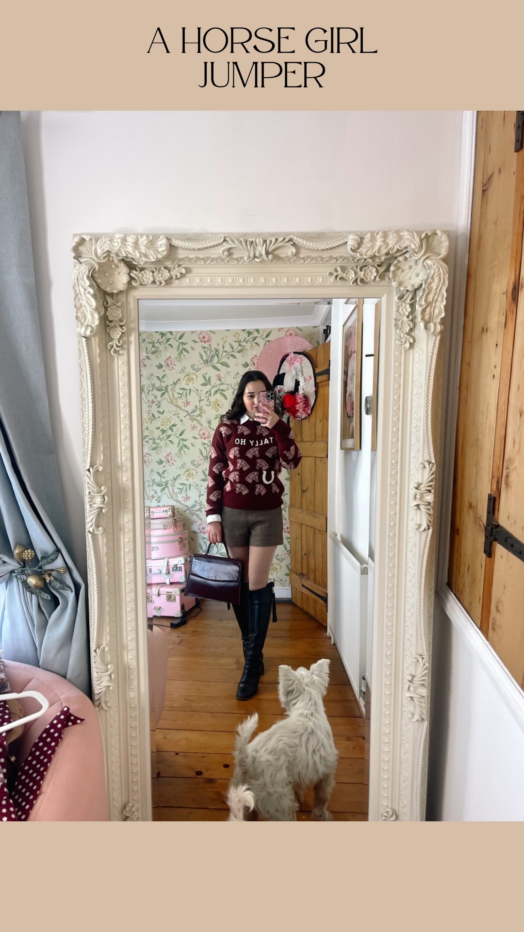 Instagram post by @hellomissjordan for Joules. Caption reads: The cutest autumn jumper that appeals to the horse....