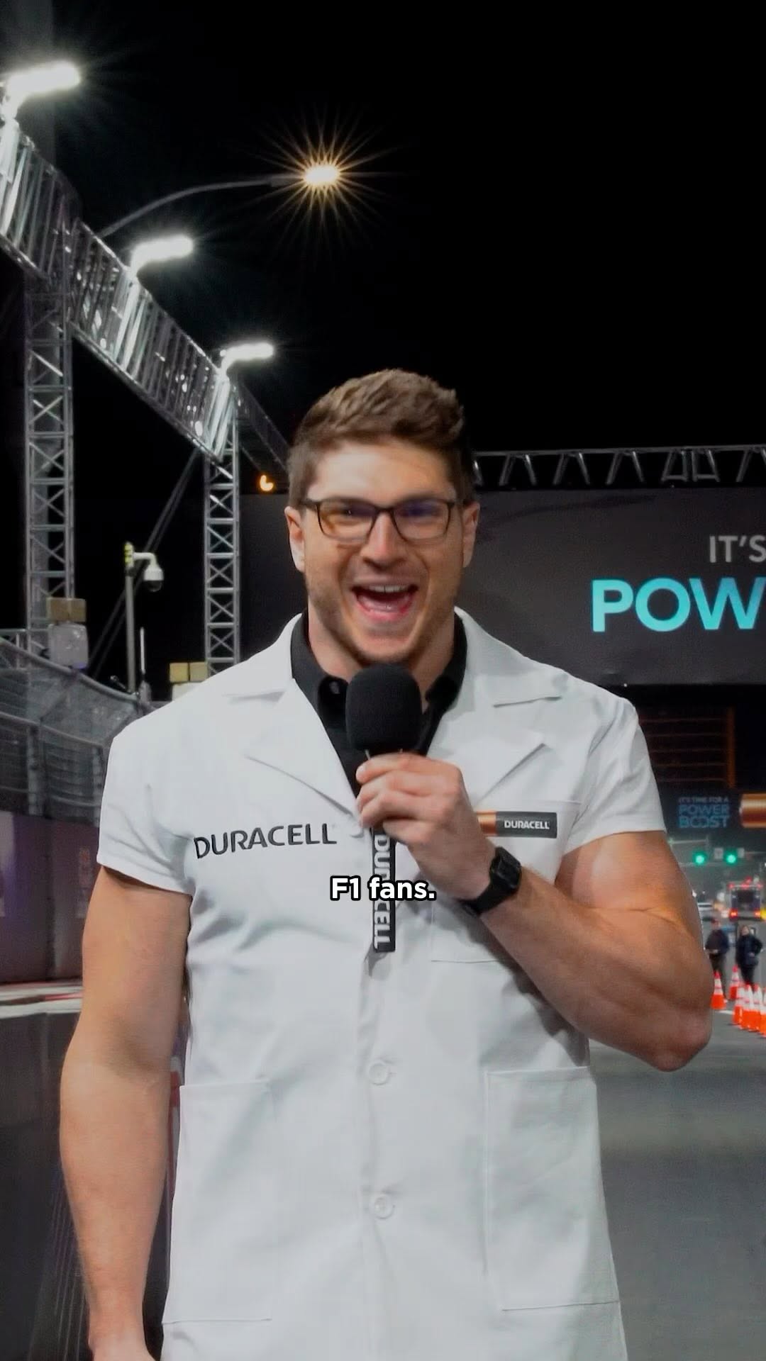 Instagram post by @f1lasvegas for Duracell. Caption reads: If you see me at the #LasVegasGP, don’t be shy.....
